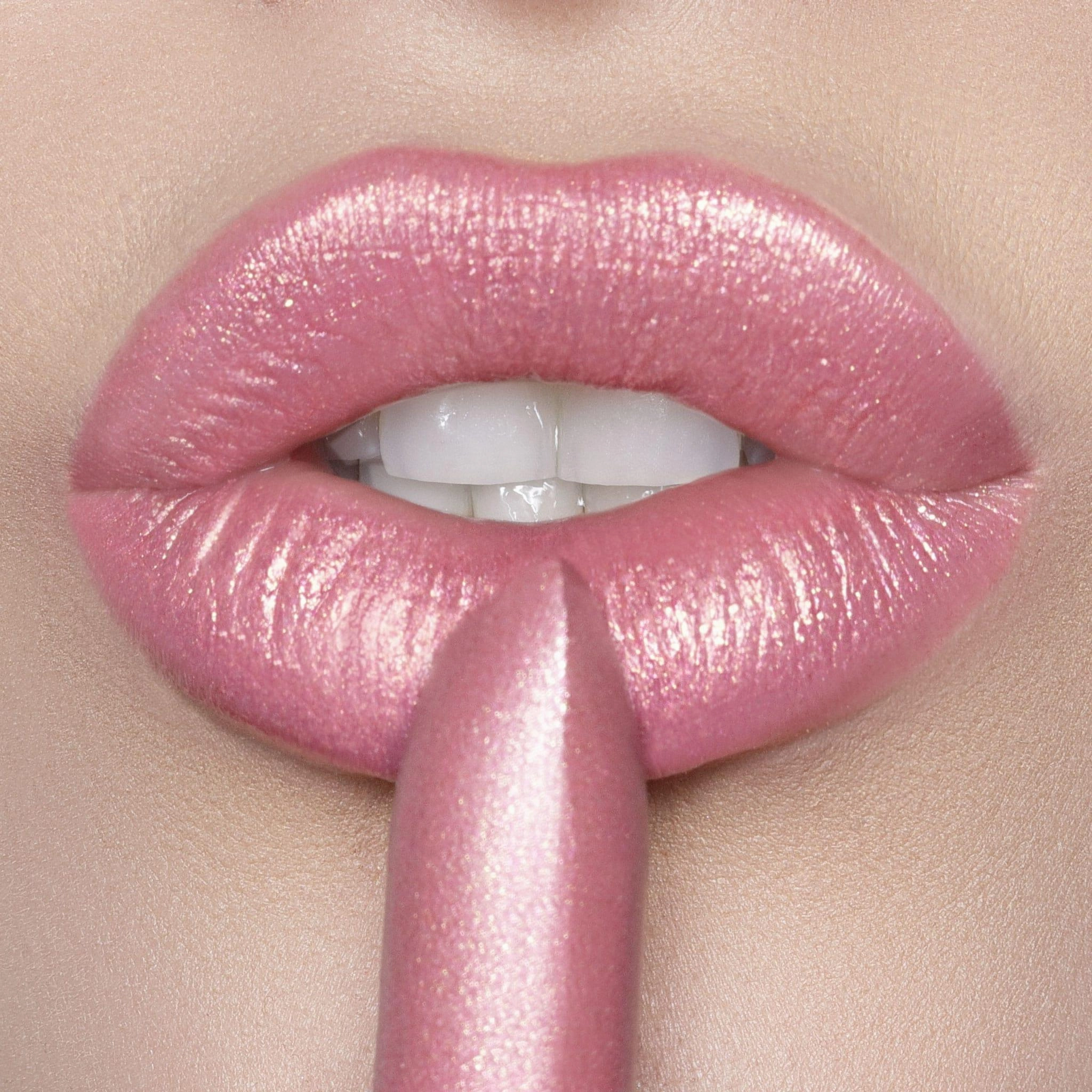 Go See Cr??me | A Sheer Pale Pink with Gold and Rose Shimmer Lipstick