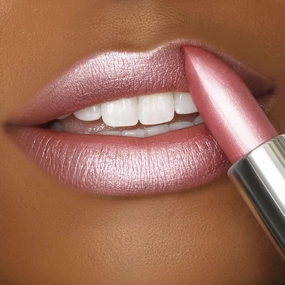 Trophy Wife Cr??me | A Frosted Pale Pastel Pink with Silver Shimmer Lipstick